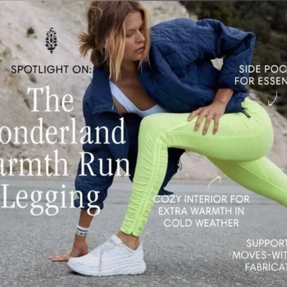 NEW LG $118 Free People Leggings Wonderland Warmth Run Leggings High Rise Grape - Picture 5 of 8